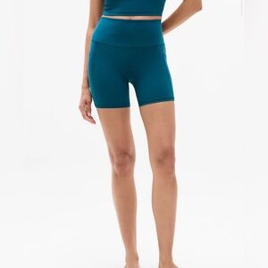 Women's Teal High-Waisted Biker Shorts